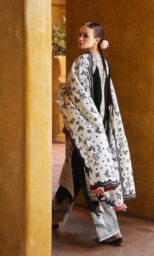HUSSAIN REHAR - 3PC Embroidered SUIT IN DHANAK