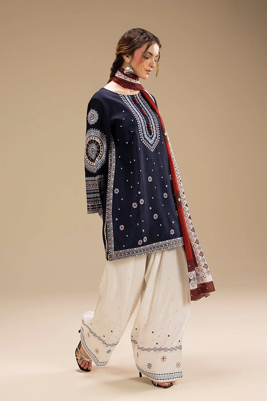 Jazmin - 3PC EMBROIDERED SUIT IN DHANAK WITH PASHMINA WOOL SHAWL