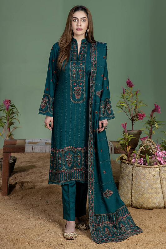 Mohagni - 3PC Embroidered Suit in dhanak