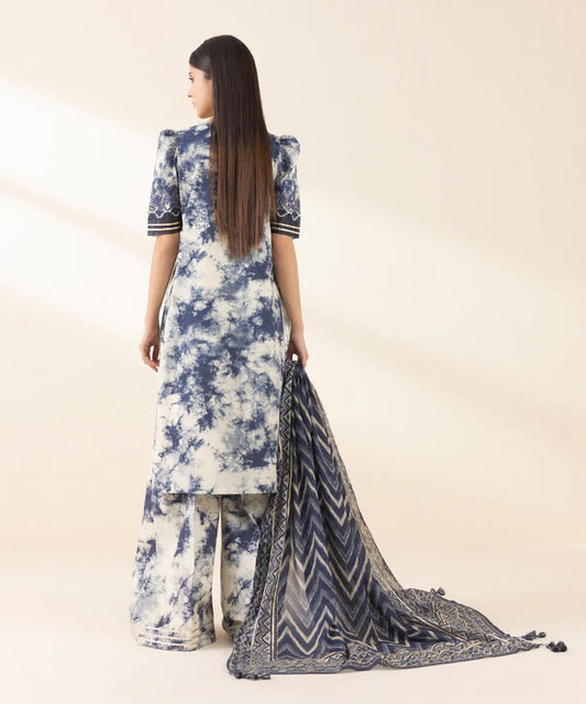 Sapphire - 3PC EMBROIDERED SUIT IN kHADDAR WITH SOFT KHADAR SHAWL